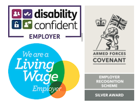 Disablity Confident Living Wage Armed Forces Covenant Employer